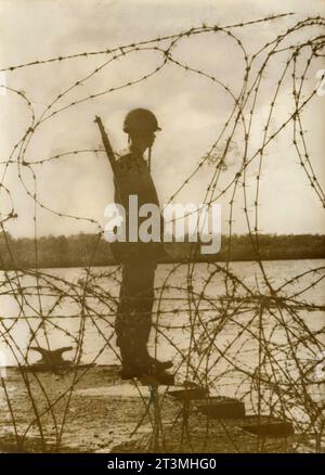 US Marine Corps guards the American base in Guantanamo Bay, Cuba 1964 Stock Photo