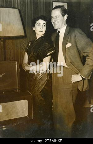 American heiress Barbara Hutton and German tennis player Gottfried Von Cramm, Germany 1951 Stock Photo