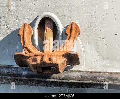 Close up of an old, rusty ship anchor Stock Photo