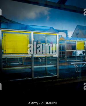 Bus Station in Stornoway, Isle of Lewis, Outer Hebrides, Scotland Stock Photo