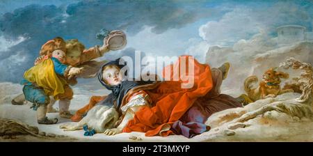 Jean Honoré Fragonard, Winter, painting in oil on canvas, circa 1755 Stock Photo