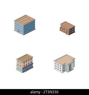 Isometric Buildings Set Vector illustration Stock Vector Image & Art ...