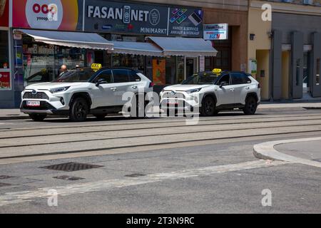 Vienna, Austria - June 15, 2023:  A taxi stand in the center of in Vienna Stock Photo