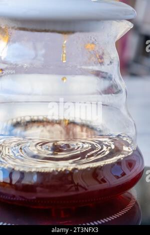 brewing coffee with the v60 method Stock Photo