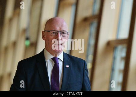 Edinburgh Scotland, UK 26 October 2023.John Swinney MSP at the Scottish Parliament for First Minister Questions. credit sst/alamy live news Stock Photo