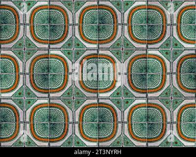 Spanish tiles pattern on wall in Sao Paulo, Brazil Stock Photo