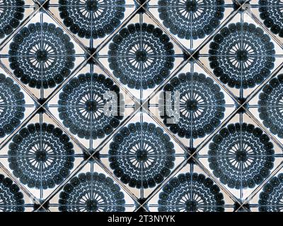 Spanish tiles pattern on wall in Sao Paulo, Brazil Stock Photo