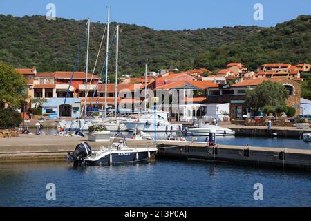 SARDINIA, ITALY - MAY 26, 2023: Marina of Porto Ottiolu in Budoni municipality in Sardinia island, Italy. Stock Photo