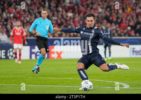 Lisboa, Portugal. 24th Oct, 2023. Mikel Oyarzabal of Real Sociedad during the UEFA CHAMPIONS LEAGUE group D football match between Benfica and Real Sociedad at the Estádio da Luz in Lisbon, Portugal Credit: Brazil Photo Press/Alamy Live News Stock Photo
