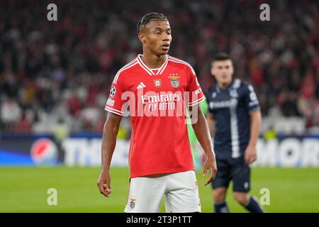 Lisboa, Portugal. 24th Oct, 2023. David Neres of SL Benfica during the UEFA Champions League group D football match between Benfica and Real Sociedad at the Estádio da Luz in Lisbon, Portugal Credit: Brazil Photo Press/Alamy Live News Stock Photo
