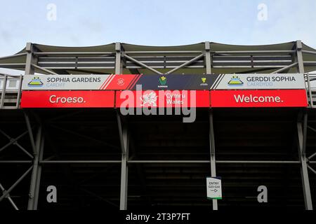 Glamorgan Cricket ground entrance, Sophia Gardens, Cardiff. Taken Autumn 2023. October Stock Photo