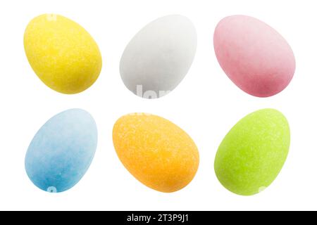Colorful easter eggs isolated on white background. Stock Photo