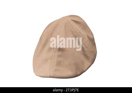 Light brown ascot cap isolated on a white background. Stock Photo