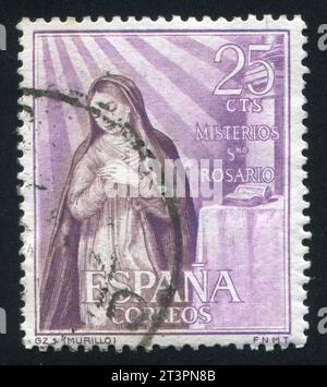 SPAIN - CIRCA 1962: stamp printed by Spain, shows the Virgin Mary, circa 1962 Stock Photo