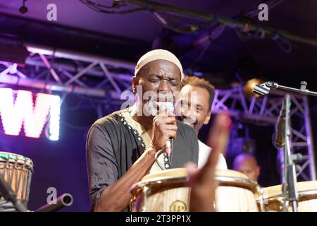 Paris, France. 10th Oct, 2023. Toure Heritage performs in concert hommage at New Morning in Paris, France Stock Photo