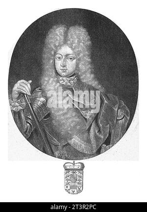 Portrait of Frederick II, Duke of Saxe-Gotha-Altenburg, Pieter Schenk (I), 1670 - 1713 Stock Photo