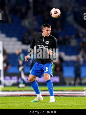 Lewis Dunk Brighton Warms Up During The Premier League Match Between West Ham United And