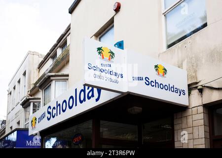 School Days uniform shop Torquay Stock Photo