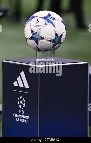 Milan, Italy. 24th Oct, 2023. Milan, Italy, 24.10.23: The ball of the Champions League at San Siro Stadium in Milan, Italy Soccer (Cristiano Mazzi/SPP) Credit: SPP Sport Press Photo. /Alamy Live News Stock Photo