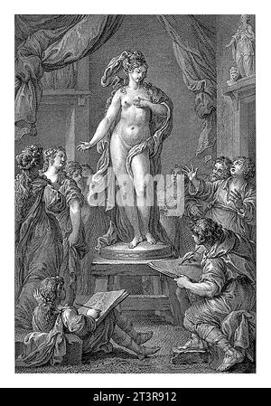 Pygmalion shows the statue to his friends, Emmanuel Jean Nepomucene de Ghendt, after Charles Joseph Dominique Eisen, 1748 - 1815 Stock Photo