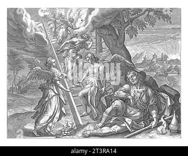 Illustration of Jacob's Dream - While Sleeping Jacob has a Dream from ...