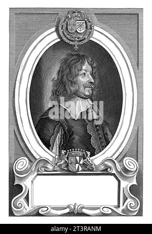 Portrait of Abel de Servien, Count de la Roche, Paulus Pontius, after Anselm van Hulle, 1697. Stock Photo