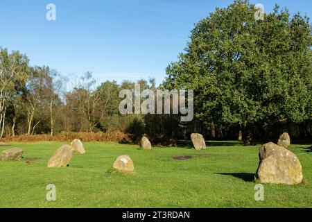 The Nine Ladies stone circle, Stanton Moor, Derbyshire Peak District, England Stock Photo