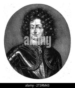 Portrait of Charles XI, King of Sweden, Pieter Schenk (I), 1670 - 1713 Stock Photo
