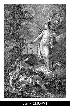 Pygmalion is visited by Venus in a dream, Emmanuel Jean Nepomucene de Ghendt, after Charles Joseph Dominique Eisen, 1748 - 1815 Stock Photo