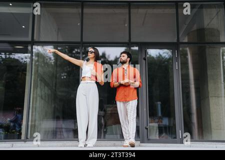 Aesthetic Architects Discussing Sustainable Design for New Project with Corporate Partners Stock Photo