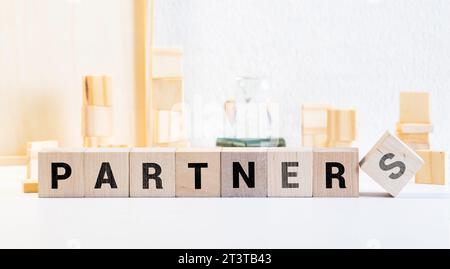 Partners Word Written In Wooden Cube. Stock Photo