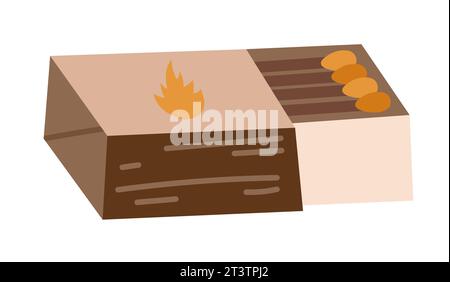 Hand drawn matches vector illustration isolated on white background in flat style. Isolated object for print, stickers and web design Stock Vector