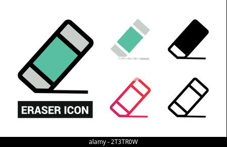 Eraser Icon Set Vector Illustration Stock Vector