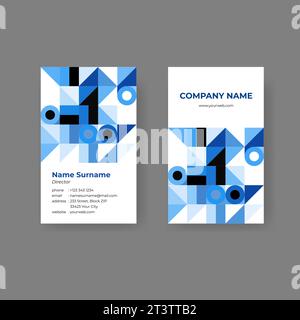 Modern minimal business card template. Modern design with colorful geometric shape. Print design template. Stock Vector