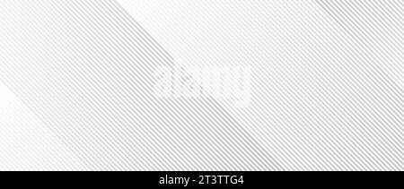 Abstract thin diagonal lines background. Slanted parallel grey stripes wallpaper. Vector geometric tech template texture for banner, poster, presentation, brochure, print, flyer, card, cover, leaflet Stock Vector
