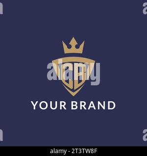 CB logo with shield and crown, monogram initial logo style vector file Stock Vector