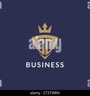 CD logo with shield and crown, monogram initial logo style vector file Stock Vector
