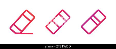 Eraser Icon. Eraser Gradient Icon Symbol Vector Illustration Stock Vector
