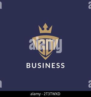 GD logo with shield and crown, monogram initial logo style vector file Stock Vector