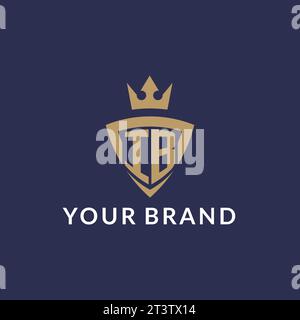 IB logo with shield and crown, monogram initial logo style vector file Stock Vector
