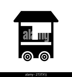 Food Cart Icon. Glyph Style Food Cart Fill Icon Vector Illustration Stock Vector