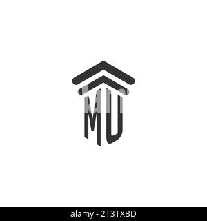 MU initial for law firm logo design template Stock Vector
