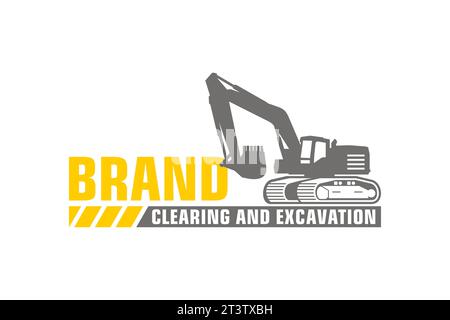 Excavator logo template vector. Heavy equipment logo vector for construction company Stock Vector