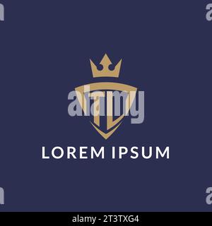 TL logo with shield and crown, monogram initial logo style vector file Stock Vector