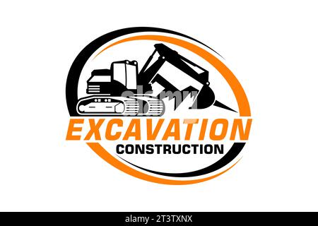 Excavator logo template vector. Heavy equipment logo vector for construction company Stock Vector
