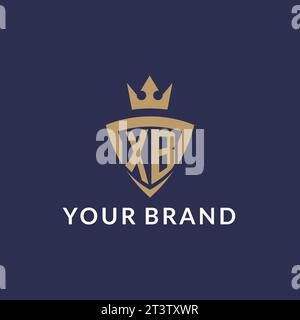 XB logo with shield and crown, monogram initial logo style vector file Stock Vector
