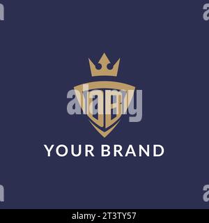DB logo with shield and crown, monogram initial logo style vector file Stock Vector