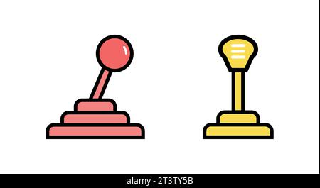 Gearshift Icon Vector Illustration. Gearshift Lineal Color Icon Stock Vector