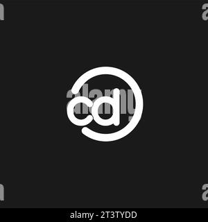 Initials CD logo monogram with simple circles lines vector graphic Stock Vector