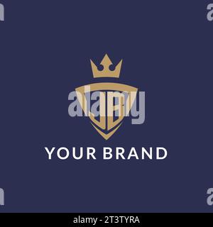 JB logo with shield and crown, monogram initial logo style vector file Stock Vector